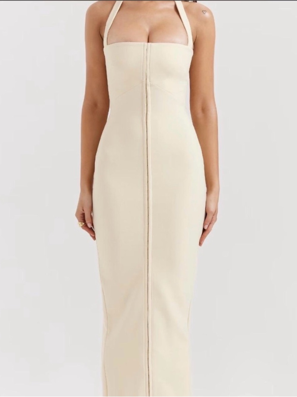 House of CB Cream Halter Maxi Dress